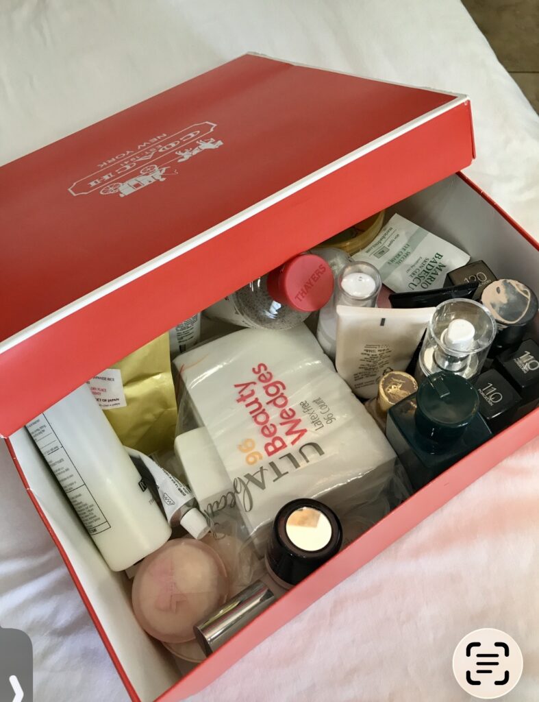 Multiple skincare products and serums often used in skincare routines