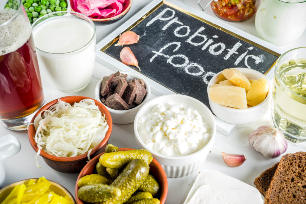 Probiotic foods or axne and gut health