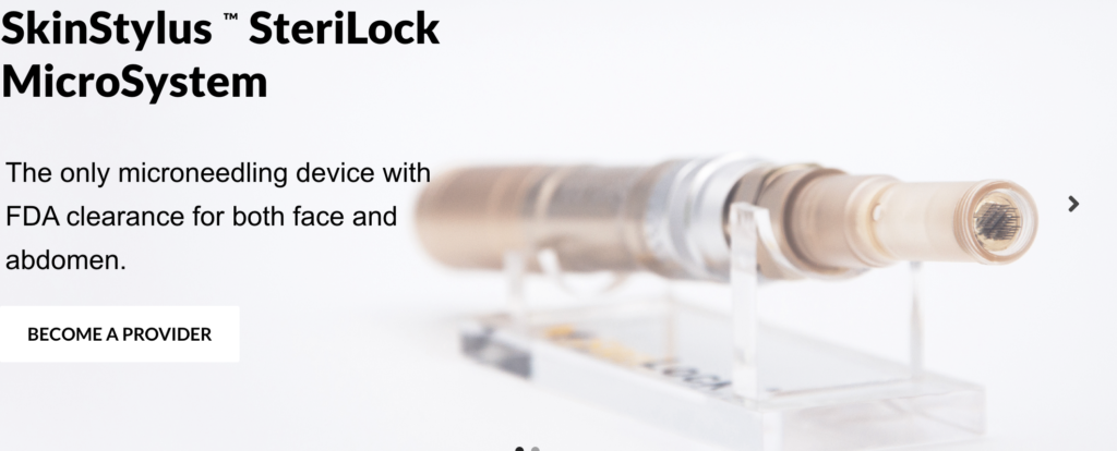  FDA-cleared SkinStylus® microneedling treatment using a professional microneedling device.