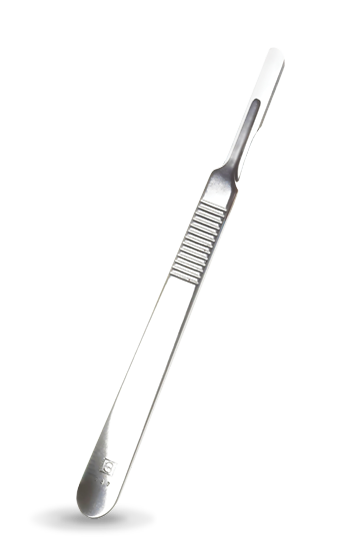 Professional dermaplaning instrument used for mechanical exfoliation